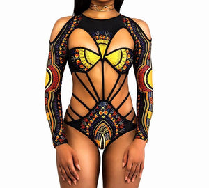 Tribal Long Sleeve Bodysuit - Secret Apparel