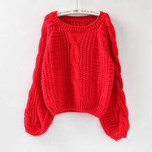 Load image into Gallery viewer, Loose Fit Long Lantern Sleeve Knitted Sweater - Secret Apparel
