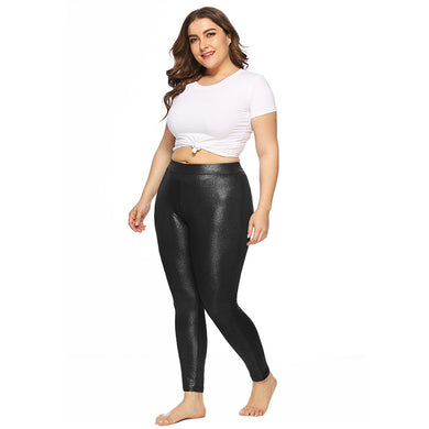 Plus Size Shiny Leggings - Secret Apparel