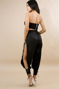 Black Side Slit Jasmine Trousers - Secret Apparel