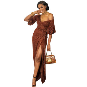 One-shoulder wrapped chest dress - Secret Apparel