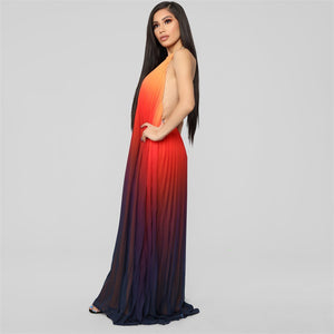 Backless Halter Maxi Dress - Secret Apparel