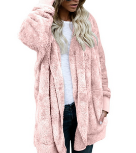 Warm Hooded Fleece Cardigan - Secret Apparel