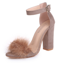 Load image into Gallery viewer, High-heel Faux Fur Sandals - Secret Apparel
