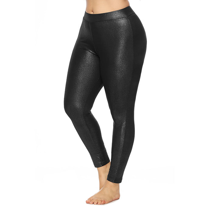 Plus Size Shiny Leggings - Secret Apparel