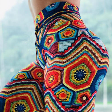 Colorful Printed High Waist Yoga Pants - Secret Apparel