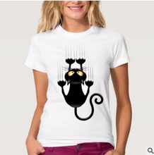 Load image into Gallery viewer, Cat Print T-shirt Top - Secret Apparel
