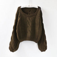 Load image into Gallery viewer, Loose Fit Long Lantern Sleeve Knitted Sweater - Secret Apparel
