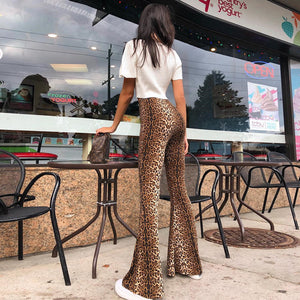 Animal Print Wide Leg Pants - Secret Apparel