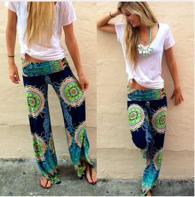 Floral Wide Leg Loose Pants - Secret Apparel