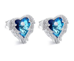 Shiny Heart Shaped Earrings - Secret Apparel