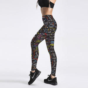 Digital Print Letter Fitness Leggings - Secret Apparel