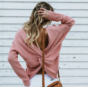 Plain Knitted Sweater Plus - Secret Apparel