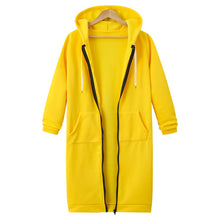 Load image into Gallery viewer, Hooded Long Sleeve Sweater Fleece Long Jacket - Secret Apparel
