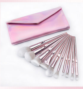 10 Pcs Metallic Makeup Brushes - Secret Apparel