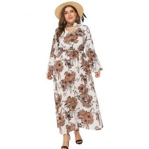 Bell Sleeve Plus Size Maxi Dress - Secret Apparel