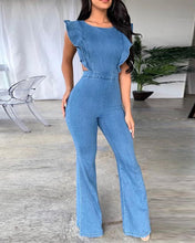 Load image into Gallery viewer, Low Back Denim Jumpsuit - Secret Apparel
