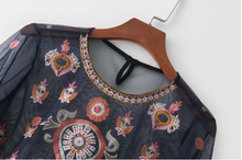 Load image into Gallery viewer, Sheer Mesh Floral Embroidery Top - Secret Apparel
