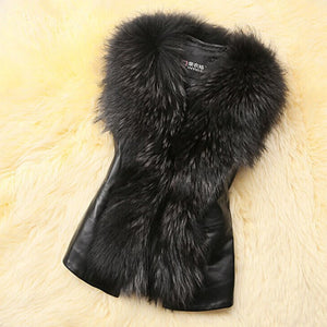 Faux Fur Vest PU Jacket - Secret Apparel