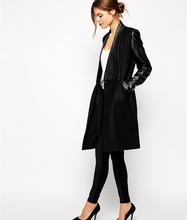 Load image into Gallery viewer, Black PU leather Long Coat - Secret Apparel
