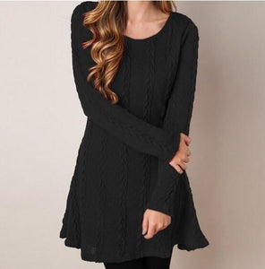 Long Sleeves Loose Knitted Sweater - Secret Apparel