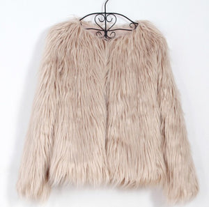 Fluffy Faux Fur Coat - Secret Apparel