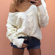 Load image into Gallery viewer, Off Shoulder Knitted Pullover Jumper Sweater - Secret Apparel
