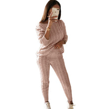 Load image into Gallery viewer, Knitted Off Shoulder Top Trouser Co-Ord Set - Secret Apparel
