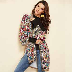 Exotic Print Jacket Top - Secret Apparel