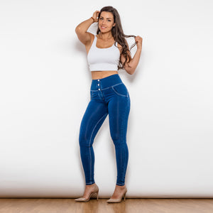 Button Up Jeans Push Up Effect Jeggings - Secret Apparel