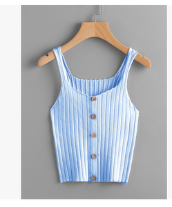 Button-Up Knitted Cami Top - Secret Apparel