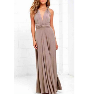 Plunge Tie Waist Maxi Dress - Secret Apparel