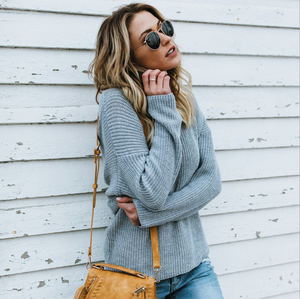 Plain Knitted Sweater Plus - Secret Apparel