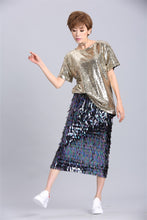 Load image into Gallery viewer, Rave sequin midi skirt - Secret Apparel
