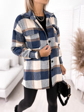 Load image into Gallery viewer, Long-sleeved Single-breasted Plaid  Woollen Jacket Shacket - Secret Apparel
