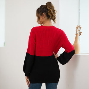 Colour Block  Loose Jumper Top - Secret Apparel