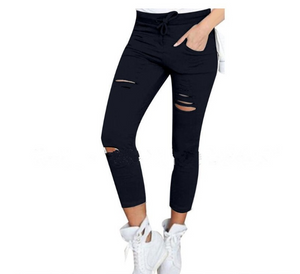 Ripped Casual Skinny Pants - Secret Apparel