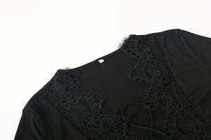 Full Sleeves Lace Stitching Bodysuit - Secret Apparel