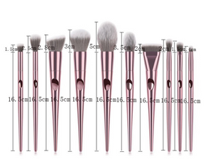 10 Pcs Metallic Makeup Brushes - Secret Apparel