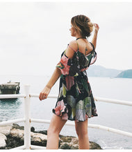 Load image into Gallery viewer, V-Neck Ruffled Chiffon Dress - Secret Apparel
