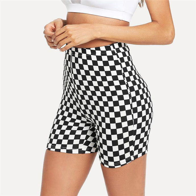 Chess Print Yoga Shorts - Secret Apparel