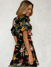 Load image into Gallery viewer, Printed V-Neck Floral Dress - Secret Apparel
