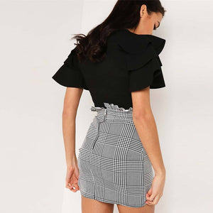 Ruffled High Waist Skirt - Secret Apparel