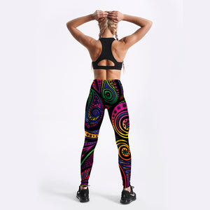 Printed Black Leggings - Secret Apparel