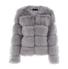 Load image into Gallery viewer, Long Sleeve Faux Fur Coat - Secret Apparel
