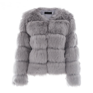 Long Sleeve Faux Fur Coat - Secret Apparel