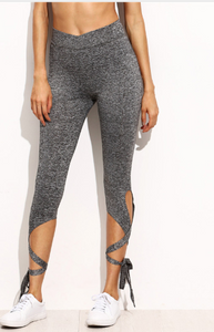 Ankle Tie Knot Leggings - Secret Apparel