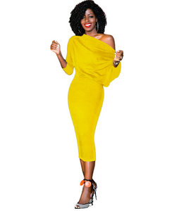 Batwing Off Shoulder Party Dress - Secret Apparel