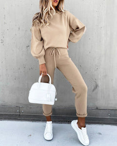 Two-piece Sweatshirt and Bottom Set - Secret Apparel