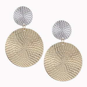 Round Gold Color Pendant Earrings - Secret Apparel